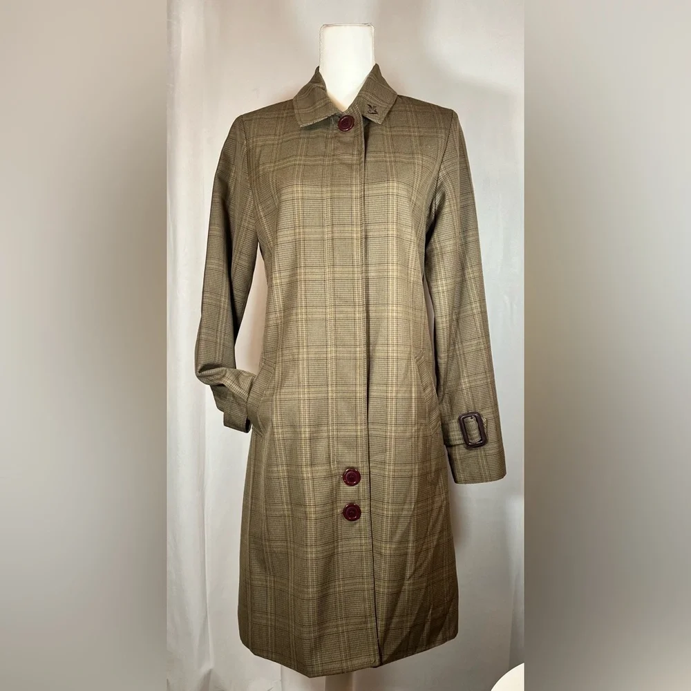 HURLEY Women’s Brown Tan Trench Peacoat with Buckle & Button Details Full Zip M - Picture 1 of 8